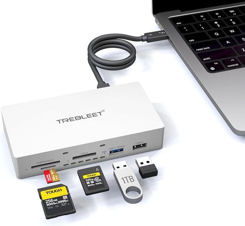 موزع USB4v2 بسرعة 80 جيجابت في الثانية، متوافق مع Thunderbolt 5، قاعدة توصيل صغيرة 8 في 1 مع فتحة NVMe SSD بسرعة 7000 ميجابايت/ثانية، 8K@60 هرتز، قارئ CFexpress Type A/SD 4.0، متوافق مع MacBook Pro وWindows والمزيد in Kuwait