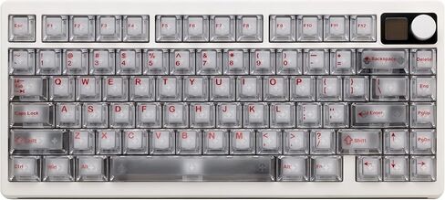 KEEBMONKEY PMOKEY P75 75% Wireless Tri-Mode Mechanical Keyboard, CNC Aluminum Volume Knob, Custom Dot-Matrix Screen, 2.4G/BT/USB-C,PC Keycaps, Surround RGB Lighting, 10,000mAh Rechargeable Battery in Kuwait