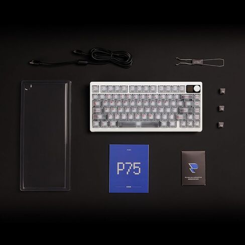 KEEBMONKEY PMOKEY P75 75% Wireless Tri-Mode Mechanical Keyboard, CNC Aluminum Volume Knob, Custom Dot-Matrix Screen, 2.4G/BT/USB-C,PC Keycaps, Surround RGB Lighting, 10,000mAh Rechargeable Battery in Kuwait