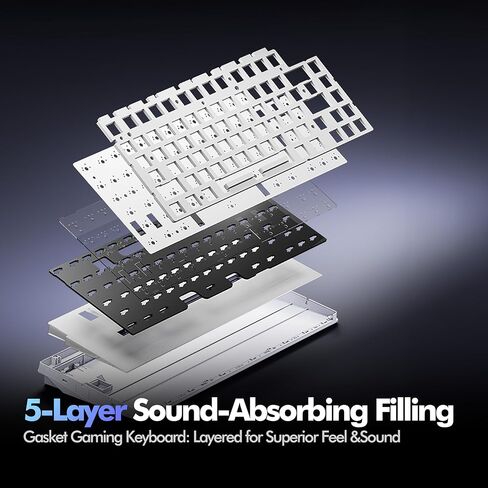KEEBMONKEY PMOKEY P75 75% Wireless Tri-Mode Mechanical Keyboard, CNC Aluminum Volume Knob, Custom Dot-Matrix Screen, 2.4G/BT/USB-C,PC Keycaps, Surround RGB Lighting, 10,000mAh Rechargeable Battery in Kuwait