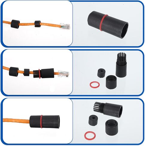 16 Set Waterproof Plug Cover Rj45 Plug Waterproof Cap Protector Outdoor Ethernet Weatherproof End Cover for Outdoor Network Camera CCTV Pigtail Cable System Connection Lid Adapter in Kuwait