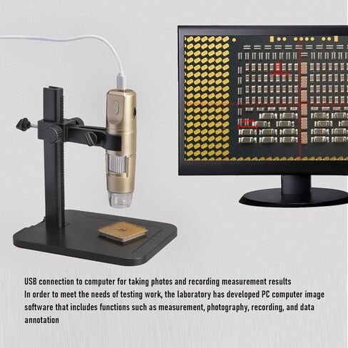 WiFi USB Digital Microscope, 1600X Portable Microscope with Adjustable Stand, 1080P HD Camera, Compatible with Phone Laptop PC in Kuwait