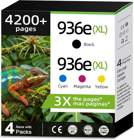 936 936XL Ink Cartridges Combo Replacement for HP 936e 936 936XL HP936 HP936e XL HP936XL for OfficeJet Pro 9125e 9120e 9730e 9130 9135e 9122e 9128e 9110b 9120b 9130b 9130e Printer (Chip Version-C74) in Kuwait