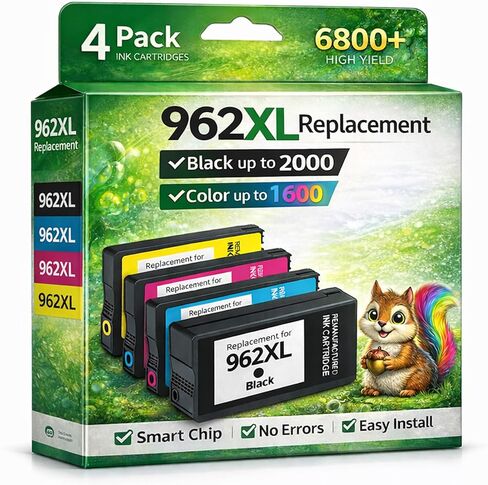 962XL Ink Cartridges Combo Pack Replacement for HP 962XL 962 Black and Color Ink Cartridges Work for hp officejet pro 9010 9015 9018 9020 9025 9026 9019 9012 9013 9014 9016 9022 9023 Printer (4 Pack) in Kuwait