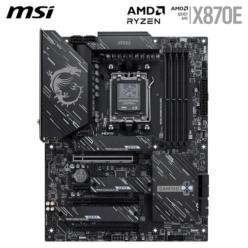 اللوحة الأم MSI X870E GAMING PLUS WIFI، ATX - تدعم معالجات AMD Ryzen 9000/8000/7000، AM5-60A SPS VRM، تعزيز ذاكرة DDR5 8200+ MT/s (OC)، PCIe 5.0 x16 & 4.0 x4، M.2 Gen5، Wi-Fi 7، 5G LAN in Kuwait