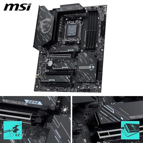 اللوحة الأم MSI X870E GAMING PLUS WIFI، ATX - تدعم معالجات AMD Ryzen 9000/8000/7000، AM5-60A SPS VRM، تعزيز ذاكرة DDR5 8200+ MT/s (OC)، PCIe 5.0 x16 & 4.0 x4، M.2 Gen5، Wi-Fi 7، 5G LAN in Kuwait