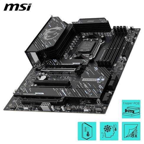اللوحة الأم MSI X870E GAMING PLUS WIFI، ATX - تدعم معالجات AMD Ryzen 9000/8000/7000، AM5-60A SPS VRM، تعزيز ذاكرة DDR5 8200+ MT/s (OC)، PCIe 5.0 x16 & 4.0 x4، M.2 Gen5، Wi-Fi 7، 5G LAN in Kuwait