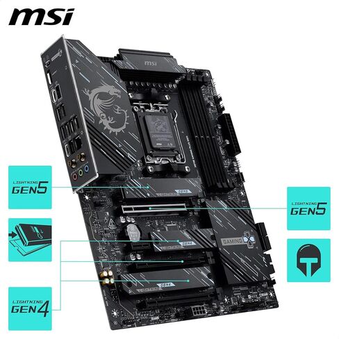 اللوحة الأم MSI X870E GAMING PLUS WIFI، ATX - تدعم معالجات AMD Ryzen 9000/8000/7000، AM5-60A SPS VRM، تعزيز ذاكرة DDR5 8200+ MT/s (OC)، PCIe 5.0 x16 & 4.0 x4، M.2 Gen5، Wi-Fi 7، 5G LAN in Kuwait