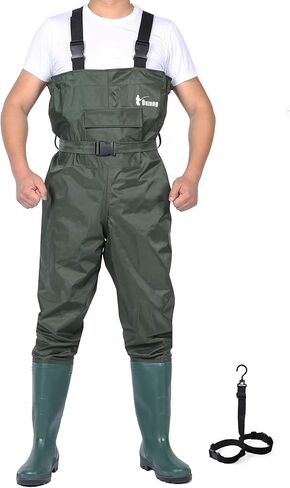Bootfoot Fishing Chest Waders for Men Women with Boots 2-Ply Nylon/PVC Waterproof Hunting Waders with Boots Hanger in Saudi Arabia