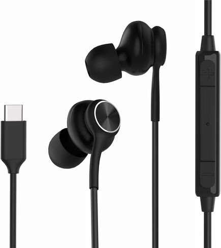 Ai-1041 in-Ear Earbuds Stereo Headphones 3-Year Warranty for Samsung Galaxy S25 S24 S23 S22 for iPhone 17/16/15- with Microphone and Volume Remote USB-C Connector in Kuwait