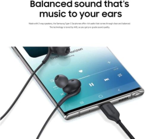 Ai-1041 in-Ear Earbuds Stereo Headphones 3-Year Warranty for Samsung Galaxy S25 S24 S23 S22 for iPhone 17/16/15- with Microphone and Volume Remote USB-C Connector in Kuwait