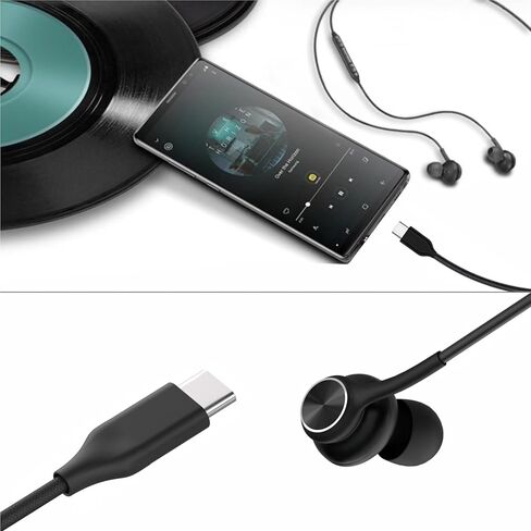 Ai-1041 in-Ear Earbuds Stereo Headphones 3-Year Warranty for Samsung Galaxy S25 S24 S23 S22 for iPhone 17/16/15- with Microphone and Volume Remote USB-C Connector in Kuwait