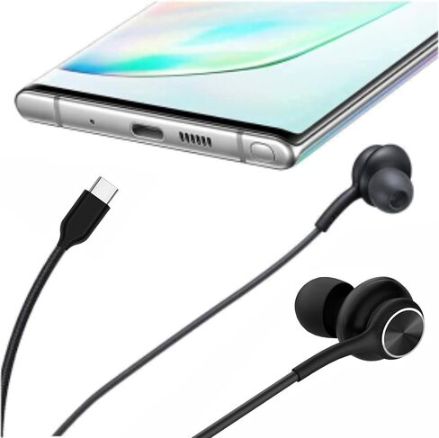 Ai-1041 in-Ear Earbuds Stereo Headphones 3-Year Warranty for Samsung Galaxy S25 S24 S23 S22 for iPhone 17/16/15- with Microphone and Volume Remote USB-C Connector in Kuwait