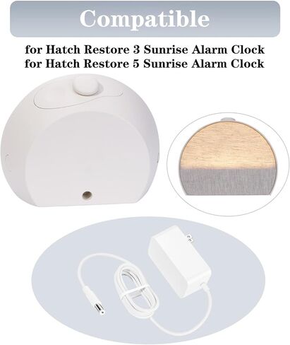24V Power Cord for Hatch Restore 3, Restore 5 Alarm Clock Sound Machine Charger Replacement - Barrel Style Plug in Kuwait