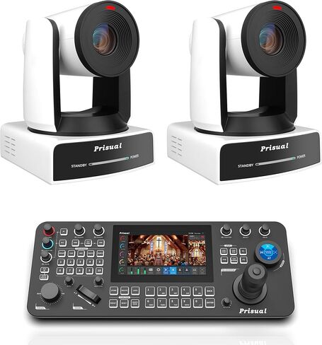 كاميرا Prisual 4K 30X الرسمية NDI PTZ 2×TEM-4K30N PRO + لوحة مفاتيح PRO AI Joy، تتبع تلقائي من الجيل 3 AI، NDI HX3، PoE، تكبير 30X، ضمان أمريكي لمدة 3 سنوات، بث مباشر للكنيسة/المؤتمرات in Kuwait