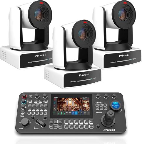 كاميرا Prisual 4K 30X الرسمية NDI PTZ 3×TEM-4K30N PRO + لوحة مفاتيح PRO AI Joy، تتبع تلقائي من الجيل 3 AI، NDI HX3، PoE، تكبير 30X، ضمان أمريكي لمدة 3 سنوات، بث مباشر للكنيسة/المؤتمرات in Kuwait