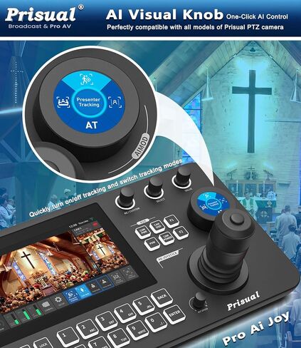 كاميرا Prisual 4K 30X الرسمية NDI PTZ 3×TEM-4K30N PRO + لوحة مفاتيح PRO AI Joy، تتبع تلقائي من الجيل 3 AI، NDI HX3، PoE، تكبير 30X، ضمان أمريكي لمدة 3 سنوات، بث مباشر للكنيسة/المؤتمرات in Kuwait