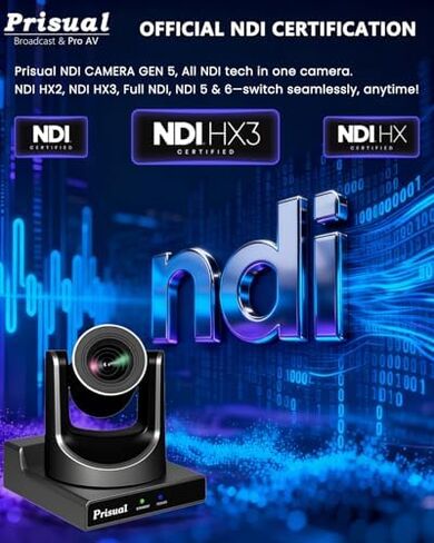 Prisual 2×TEM-30N PRO 30X Zoom NDI PTZ Camera with PRO AI Joy Keyboard Bundle, Gen-3 AI Tracking, PoE, SDI HDMI USB IP, Silent PTZ for Church Live Streaming Conference in Kuwait