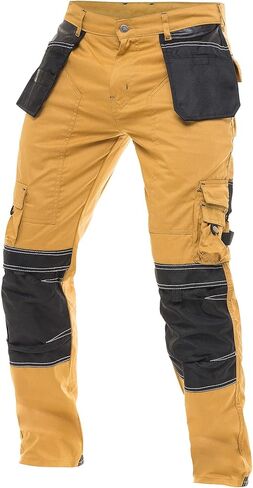 Men's Heavy Duty Cordura Work Pants with Utility Tool Pockets and Reinforced Knees Tactical Carpenter Safety Trousers in Saudi Arabia