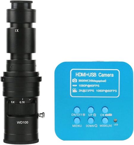مجموعة ملحقات المجهر 36MP 2K مجهر إلكتروني صناعي، شرائح مجهر لحام، مع عدسة 200x in Kuwait