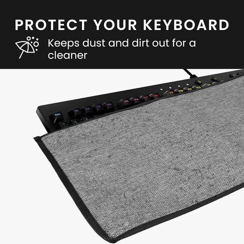 kwmobile Keyboard Cover Compatible with Logitech G213 Prodigy Gaming Dust-Proof Keyboard Case with Zipper – Dark Grey in Kuwait