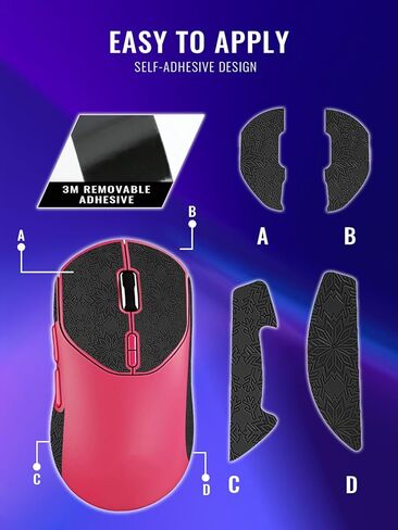 Anti-Slip Grip Tape for Rapoo VT2 MAX Mouse,Ultra-Thin Sweat-Absorbing Mouse Skin Sticker Set,Washable Reusable Non-Slip Grip for Esports Gaming Control,Black Snowflake Pattern in Kuwait