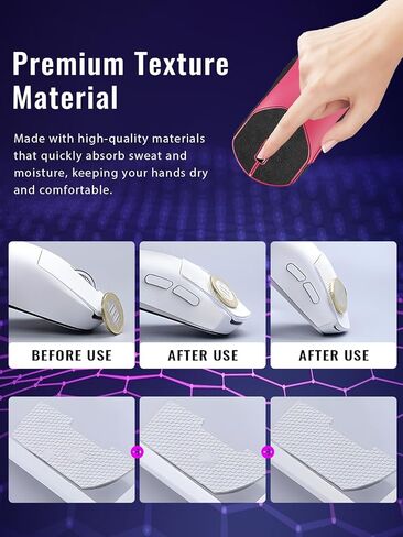 Anti-Slip Grip Tape for Rapoo VT2 MAX Mouse,Ultra-Thin Sweat-Absorbing Mouse Skin Sticker Set,Washable Reusable Non-Slip Grip for Esports Gaming Control,Black Snowflake Pattern in Kuwait