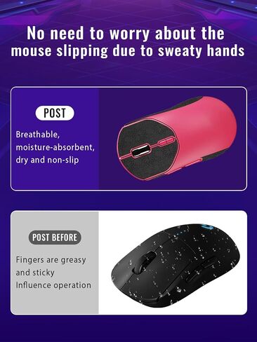 Anti-Slip Grip Tape for Rapoo VT2 MAX Mouse,Ultra-Thin Sweat-Absorbing Mouse Skin Sticker Set,Washable Reusable Non-Slip Grip for Esports Gaming Control,Black Snowflake Pattern in Kuwait