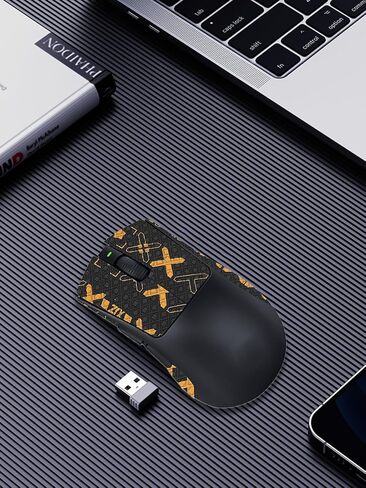 Anti-Slip Grip Tape for Razer DeathAdder V3 HyperSpeed Mouse,Ultra-Thin Sweat-Absorbing Mouse Skin Sticker Set,Washable Reusable Non-Slip Grip for Esports Gaming Control,Black Gold Print in Kuwait
