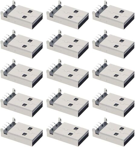 PCB USB Connector USB-AM 2.0 Male Jack 4 Pin 180 Degree 15Pcs,WuJuntool in Kuwait