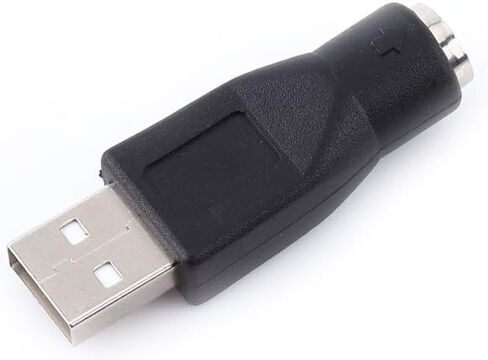 USB 2.0 A Male to PS/2 Female Compact Adapters Converter, Easy to Carry for PS2 Mouse & Keyboard, Black 2pcs in Kuwait