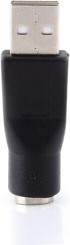 USB 2.0 A Male to PS/2 Female Compact Adapters Converter, Easy to Carry for PS2 Mouse & Keyboard, Black 2pcs in Kuwait