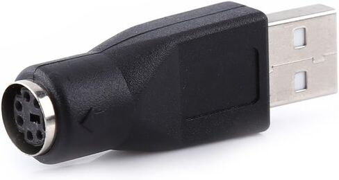 USB 2.0 A Male to PS/2 Female Compact Adapters Converter, Easy to Carry for PS2 Mouse & Keyboard, Black 2pcs in Kuwait