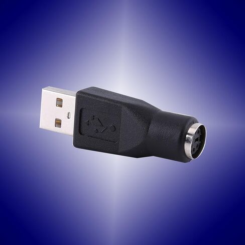 USB 2.0 A Male to PS/2 Female Compact Adapters Converter, Easy to Carry for PS2 Mouse & Keyboard, Black 2pcs in Kuwait