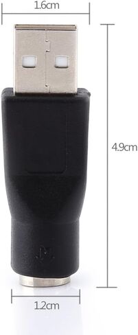 USB 2.0 A Male to PS/2 Female Compact Adapters Converter, Easy to Carry for PS2 Mouse & Keyboard, Black 2pcs in Kuwait