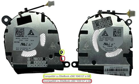 Cooling Fans Set Models EG50040S1-1C241-S9A, EG50040S1-1C251-S9A, ND35C06-19J18, ND35C05-19J17, M16006-001, M46735-001 for HP EliteBook x360 1040 G7, x360 1040 G8 in Kuwait