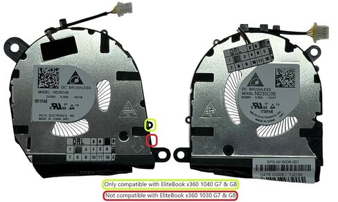 Cooling Fans Set Models EG50040S1-1C241-S9A, EG50040S1-1C251-S9A, ND35C06-19J18, ND35C05-19J17, M16006-001, M46735-001 for HP EliteBook x360 1040 G7, x360 1040 G8 in Kuwait