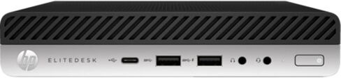 كمبيوتر مكتبي صغير HP EliteDesk 800 G5 | كور i7-9700T - محرك الأقراص الصلبة SSD سعة 256 جيجابايت - ذاكرة الوصول العشوائي 16 جيجابايت | 8 مراكز بسرعة 4.3 جيجا هرتز، Win 11 Pro Black (متجدد) in Kuwait
