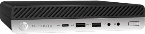 كمبيوتر مكتبي صغير HP EliteDesk 800 G5 | كور i7-9700T - محرك الأقراص الصلبة SSD سعة 256 جيجابايت - ذاكرة الوصول العشوائي 16 جيجابايت | 8 مراكز بسرعة 4.3 جيجا هرتز، Win 11 Pro Black (متجدد) in Kuwait