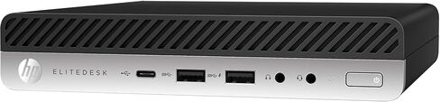 كمبيوتر مكتبي صغير HP EliteDesk 800 G5 | كور i7-9700T - محرك الأقراص الصلبة SSD سعة 256 جيجابايت - ذاكرة الوصول العشوائي 16 جيجابايت | 8 مراكز بسرعة 4.3 جيجا هرتز، Win 11 Pro Black (متجدد) in Kuwait