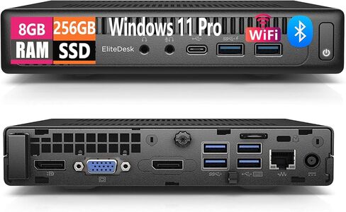 كمبيوتر HP EliteDesk 800 G2 Mini Business Desktop، Core i7-6700T 2.8 جيجا هرتز-3.6 جيجا هرتز، Windows 11 Pro، ذاكرة وصول عشوائي 8 جيجا، 256 جيجا SSD، USB WiFi+USB BT، ماوس ولوحة مفاتيح (متجدد) in Kuwait