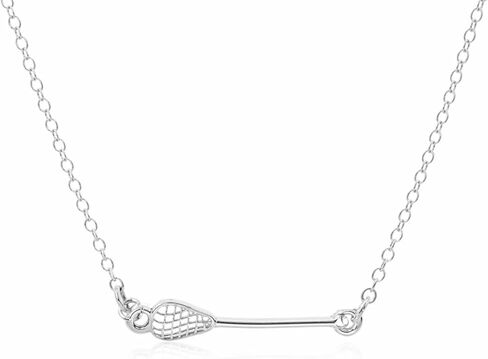 Lacrosse Necklace, Dainty Lacrosse Stick Pendant, Girls Lacrosse Jewelry, Stainless Steel Charm, Gift for Lacrosse Girl / Ladies Lacrosse, Stainless Steel, No Gemstone in Saudi Arabia