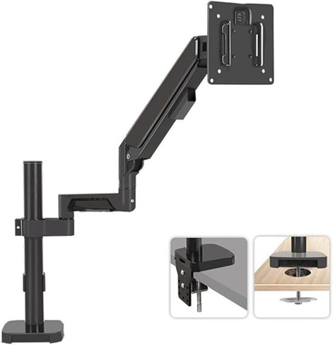 Monitor Arm Single Monitor Mount Arm for Most 14-32 Inch Screens, Holds Up to 19.8 Lbs, Full Motion Gas Spring Monitor Desk Mount with C-Clamp & Grommet Base Monitor Moun in Kuwait