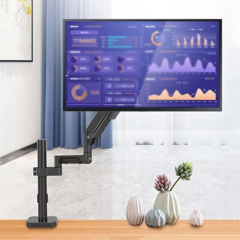Monitor Arm Single Monitor Mount Arm for Most 14-32 Inch Screens, Holds Up to 19.8 Lbs, Full Motion Gas Spring Monitor Desk Mount with C-Clamp & Grommet Base Monitor Moun in Kuwait