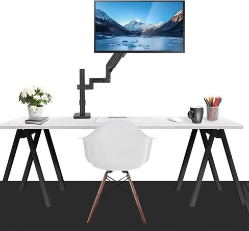 Monitor Arm Single Monitor Mount Arm for Most 14-32 Inch Screens, Holds Up to 19.8 Lbs, Full Motion Gas Spring Monitor Desk Mount with C-Clamp & Grommet Base Monitor Moun in Kuwait