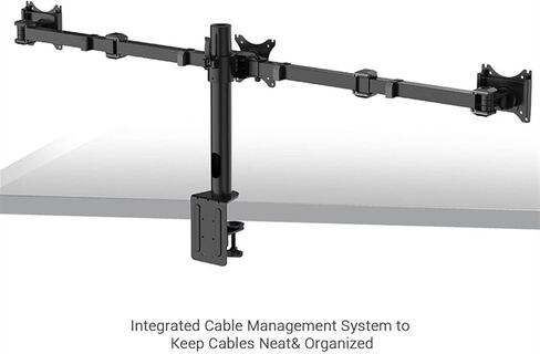 Monitor Desk Mount Triple Monitor Stand for 10-27 Inches 3 Monitor Desk Mount, Heavy-Duty Free Standing Fully Adjustable Arm, Desk Clip Mount, Each Arm Holds Up to 22Lbs in Kuwait