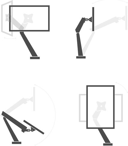 Monitor Desk Mount Mechanical Spring Single Monitor Desk Mount 17"-32" Gaming Monitor Mount Stand Adjustable Monitor Arm Desk Mount with C-Clamp and Grommet Base Computer in Kuwait