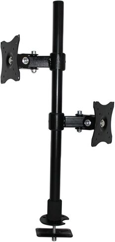 Monitor Arm Dual LCD Monitor Desk Mount Stand Heavy Duty Stacked, Adjustable Desk Mount Bracket with Perforated Base, Holds Vertical 2 Screens Up to 27" Monitor Mount Arm in Kuwait