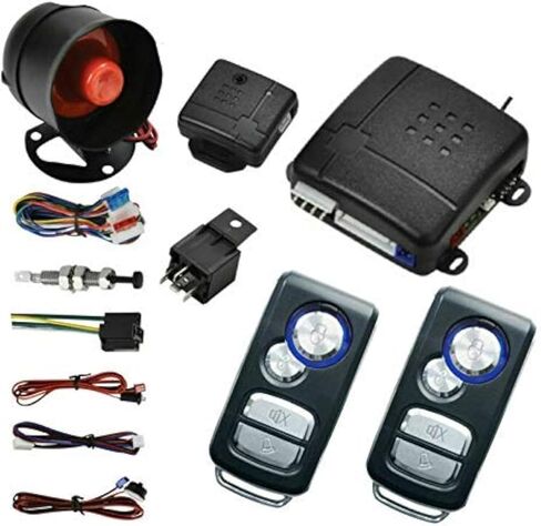 MASO Car Central Lock Universal Auto Remote Central Kit Vehicle Door Lock with Shock Sensor + Contorl Box + 2 Replacement Remote Contorl for Car Central Door Lock in Kuwait