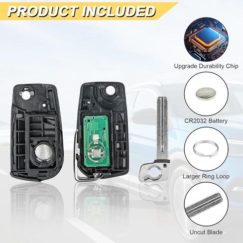 Vurkcy Key Fob Replacement for 2018-2023 Toyota Camry/ 20-21 Corolla Car Keyless Entry Remote Control, HYQ12BFB, 4 Buttons in Kuwait